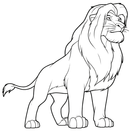 Erwachsener Simba Ausmalbild