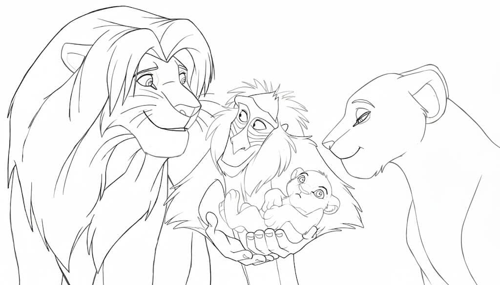 Simba Familie Ausmalbild