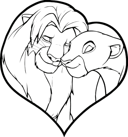 Simba und Nala Ausmalbild
