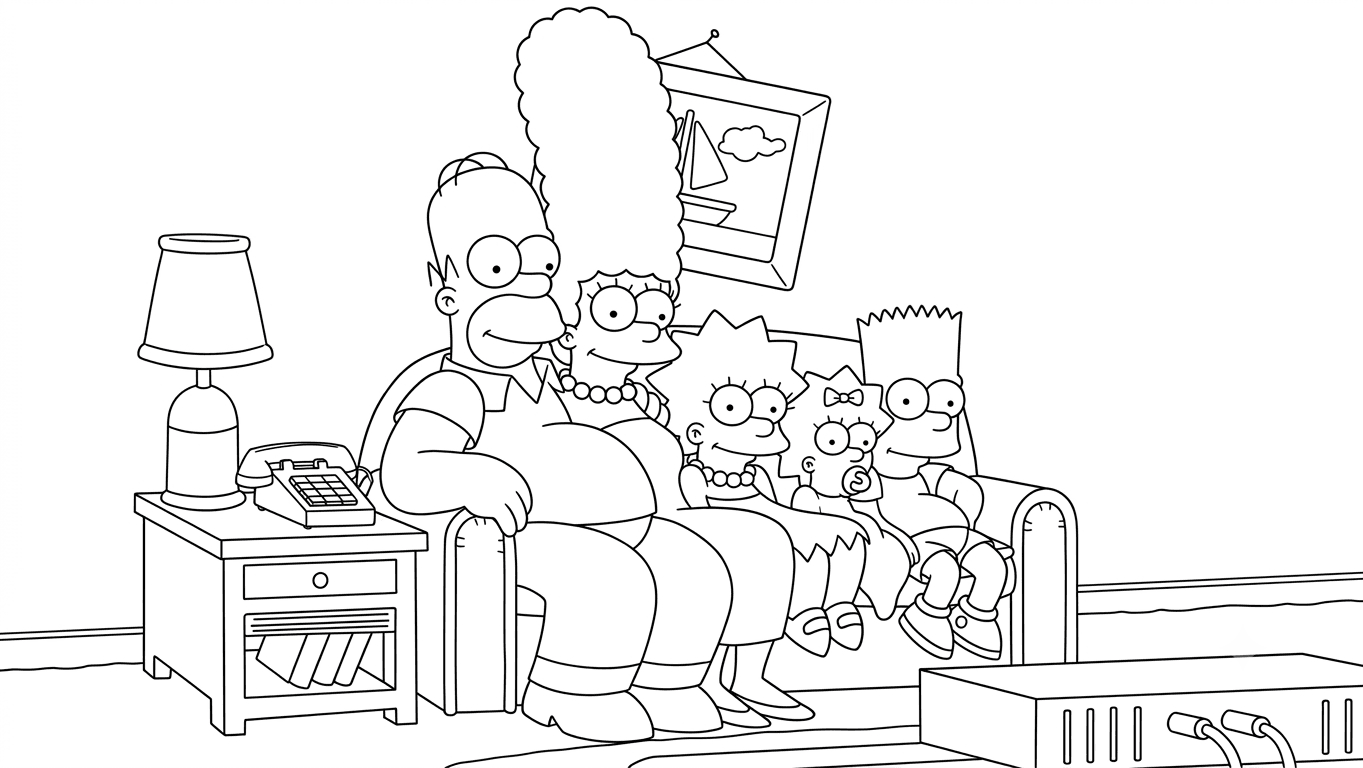 Simpsons zu Hause Ausmalbild