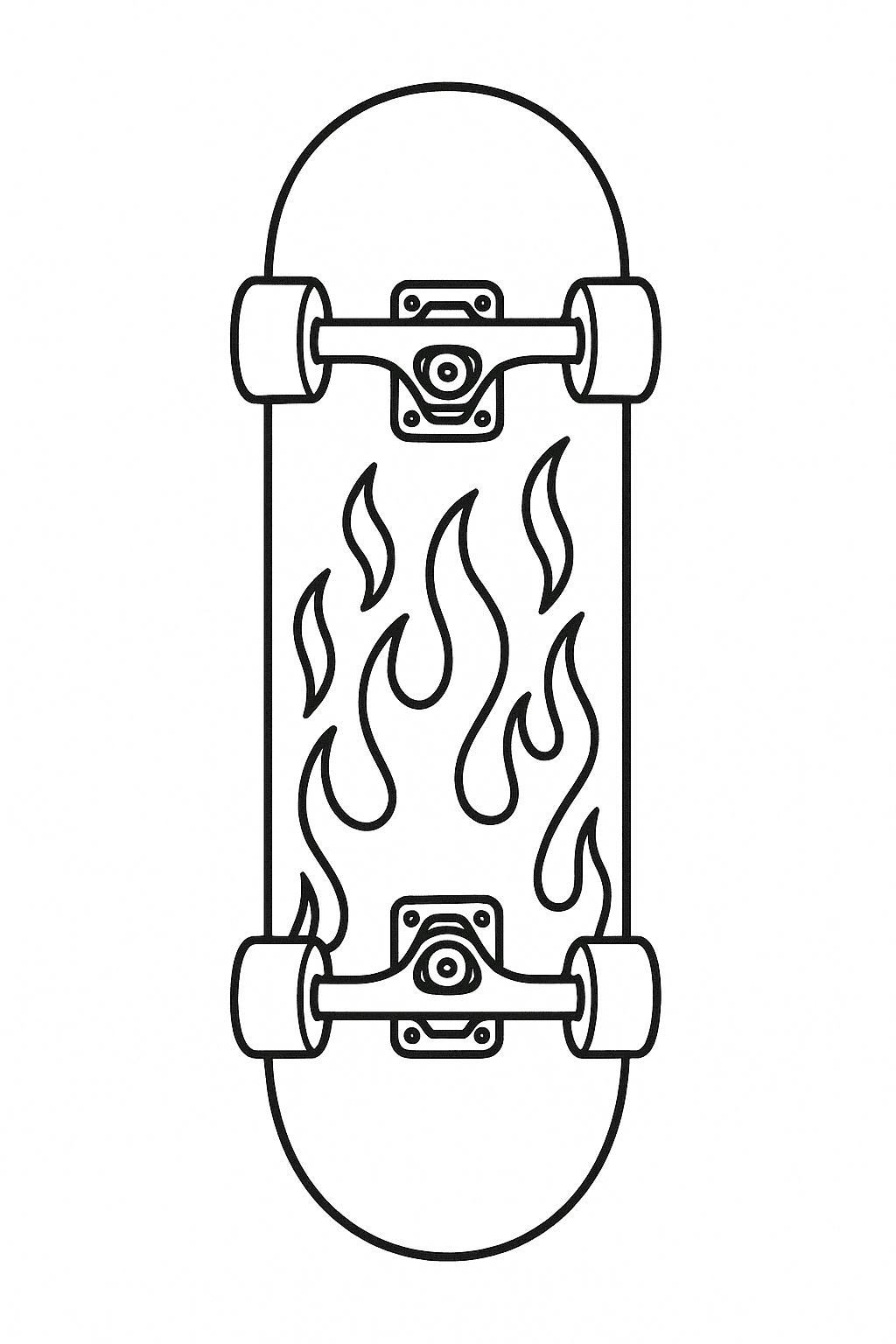 Cooles Skateboard Ausmalbild