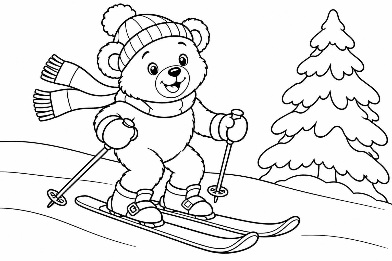 Bär auf der Skipiste