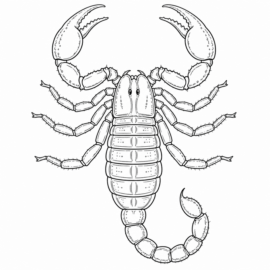 Realistischer Skorpion Ausmalbild