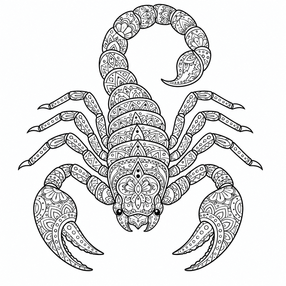 Skorpion Mandala Ausmalbild