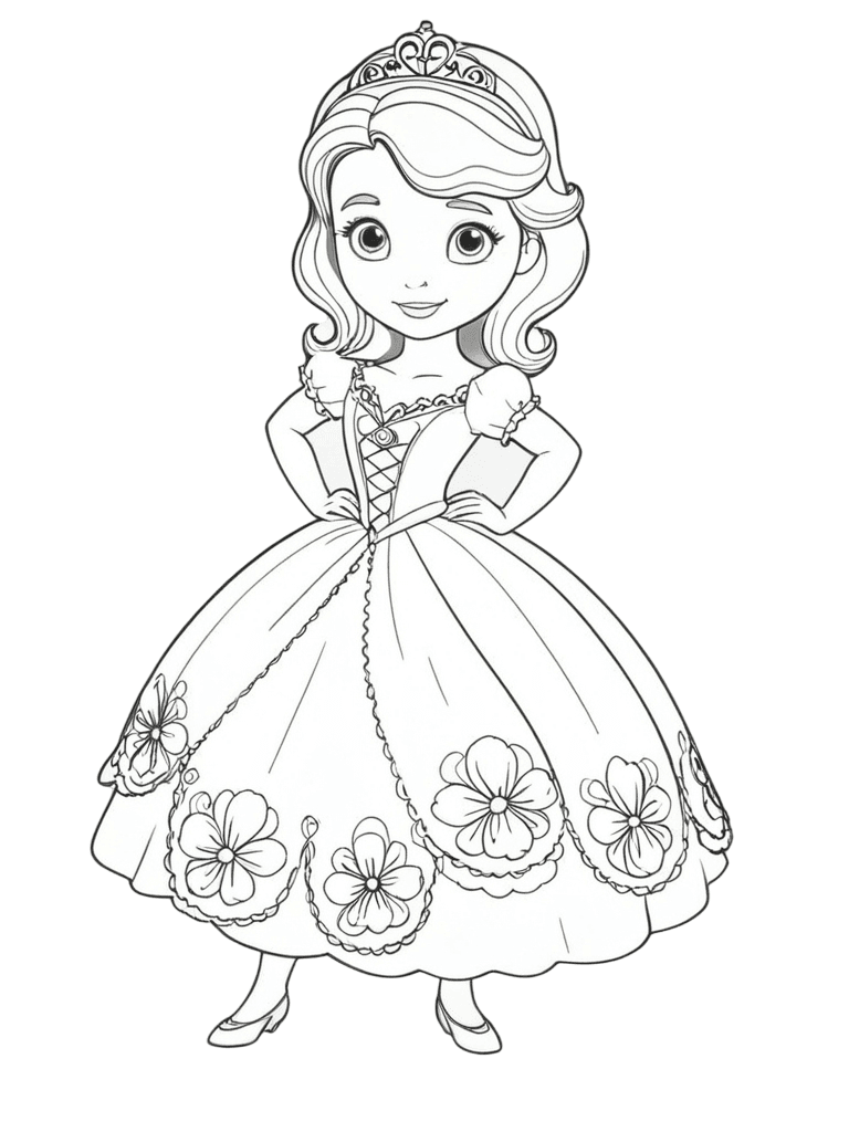 Prinzessin Sofia im Kleid Ausmalbild