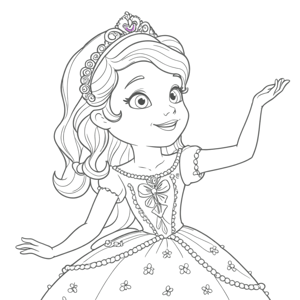 Sofia die Erste im Kleid Ausmalbild