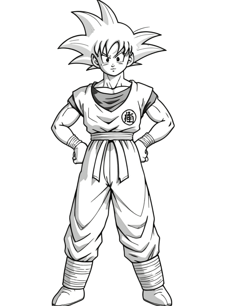 Zeichnung von Goku zum Malen
