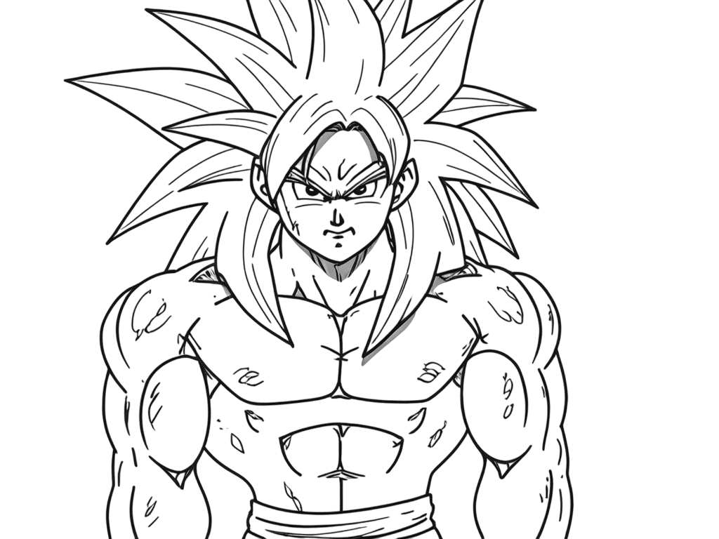 Monochrom Goku zum Ausmalen