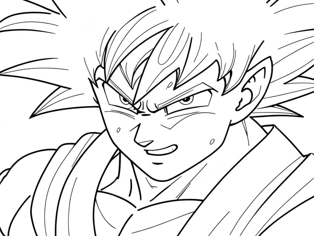 Action-Goku zum Ausmalen