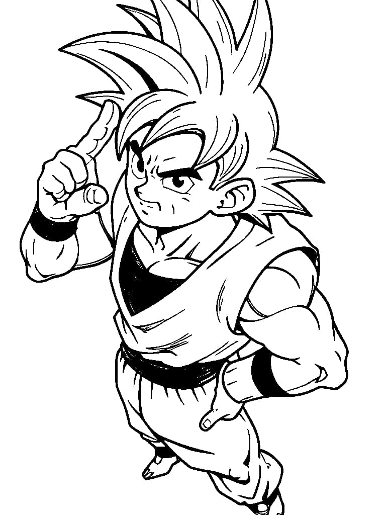 Klassischer Goku zum Ausmalen