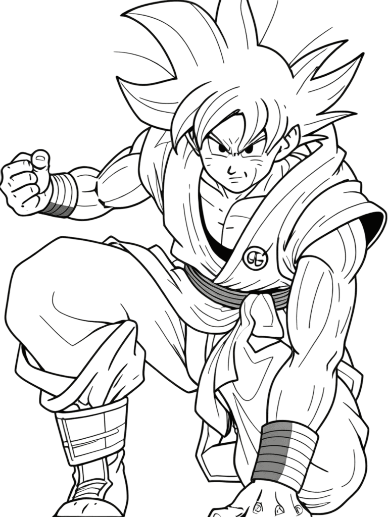 Konzentrations-Goku zum Ausmalen