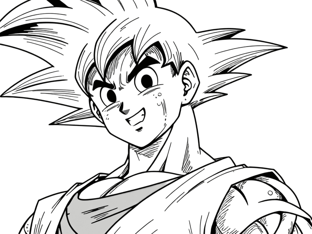 Trainings-Goku zum Ausmalen