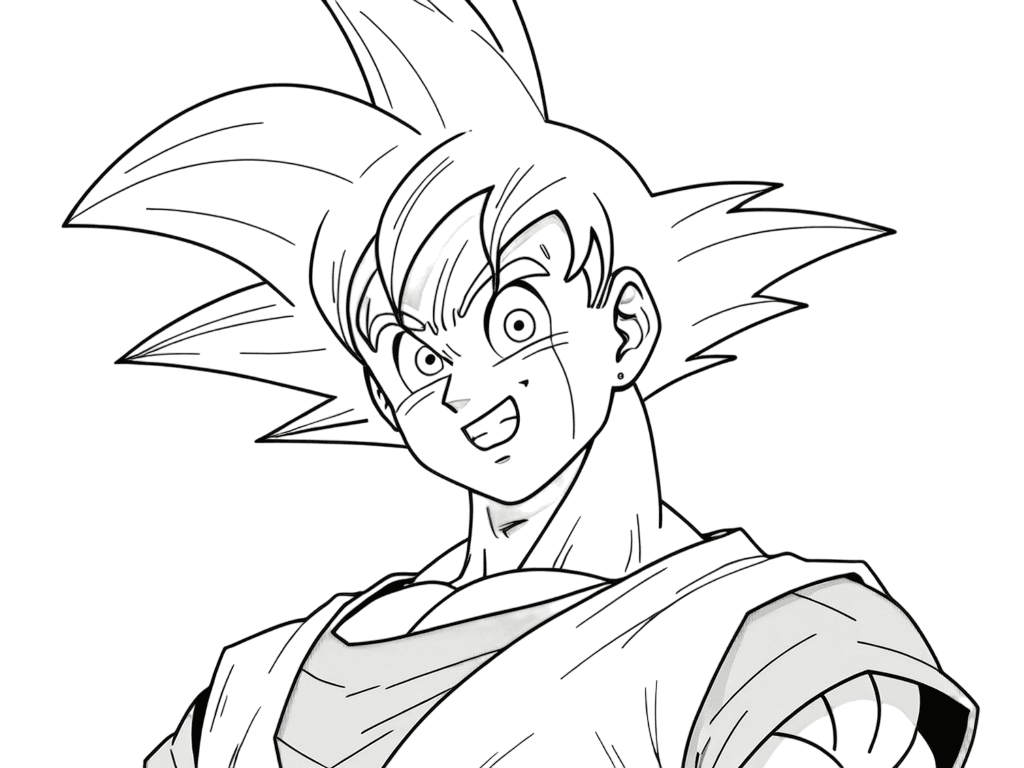 Heroischer Goku zum Ausmalen
