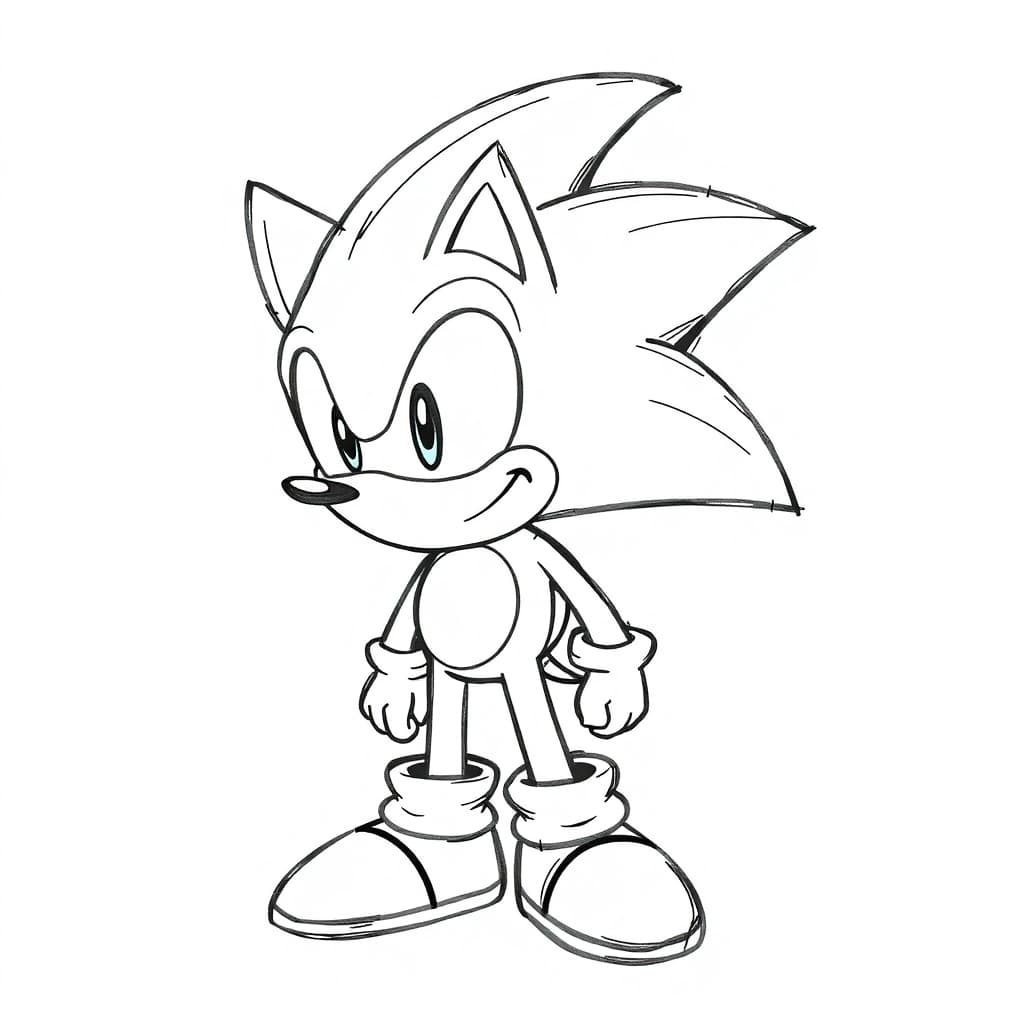 Sonic, der Igel, zum Ausmalen