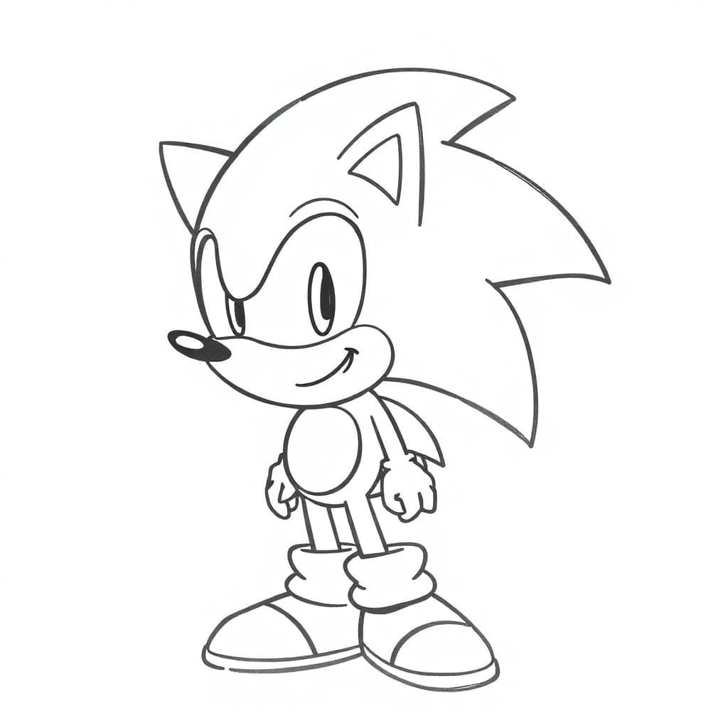 Sonic im Kindergarten zum Ausmalen