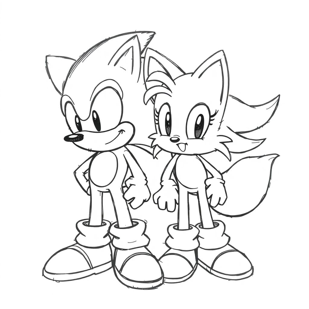 Sonic und Tails zum Ausmalen