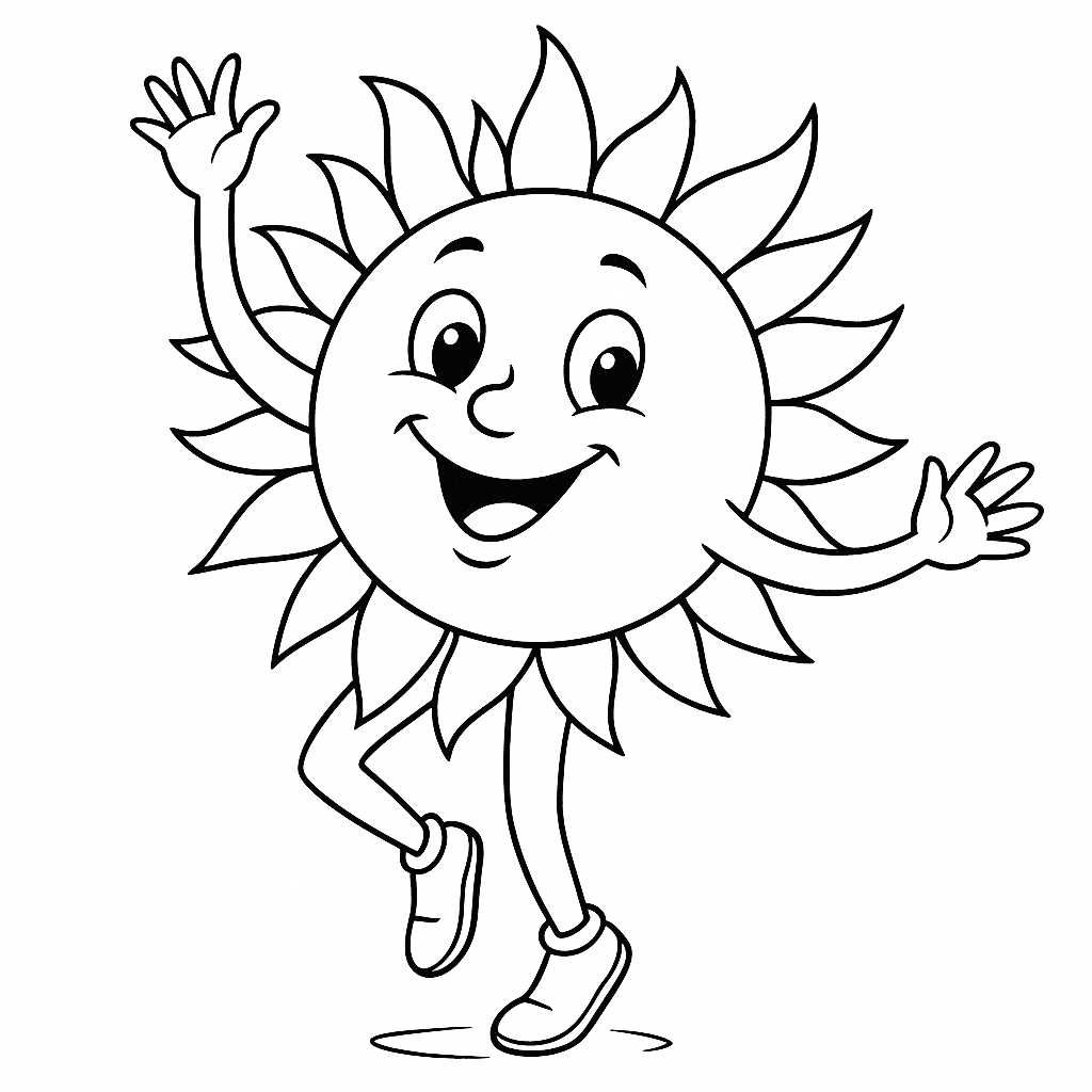 Abstrakte Sonne Ausmalbild