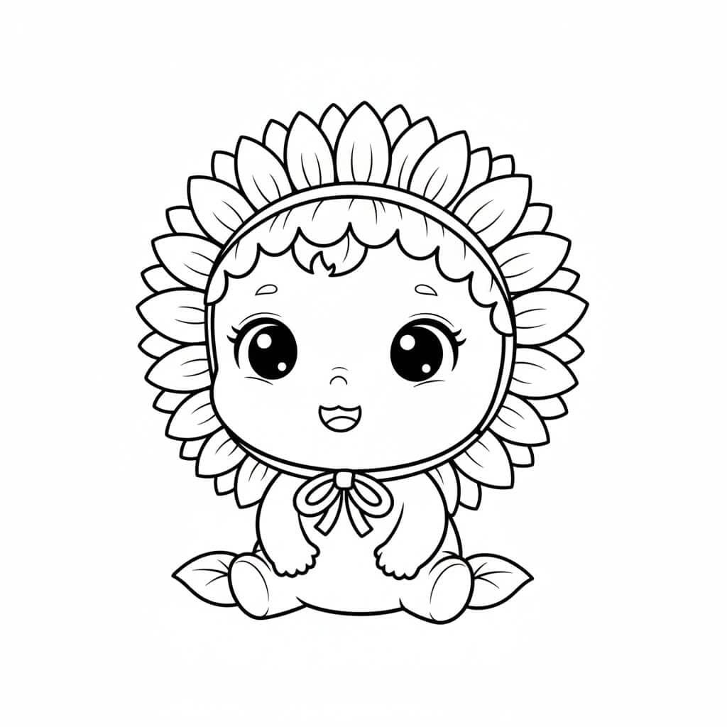 Baby Sonnenblume Ausmalbild