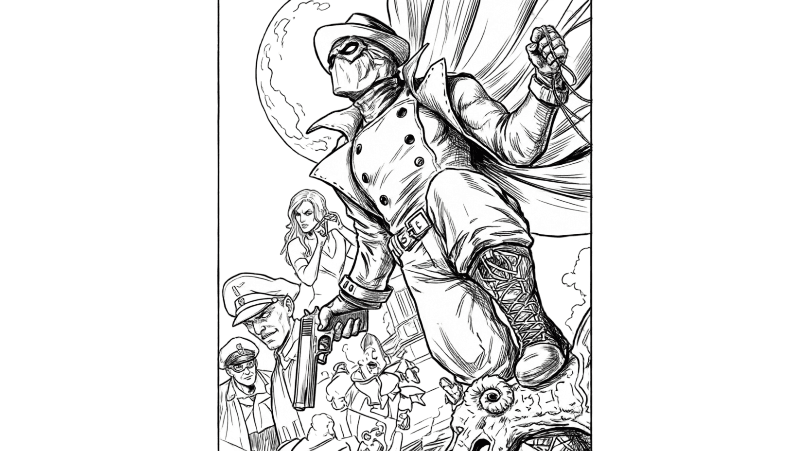 Spider-Man Noir Charaktere Ausmalbild