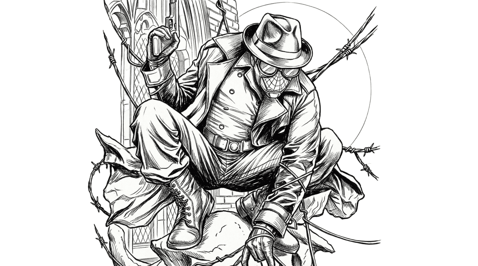 Spider-Man Noir in Aktion Ausmalbild