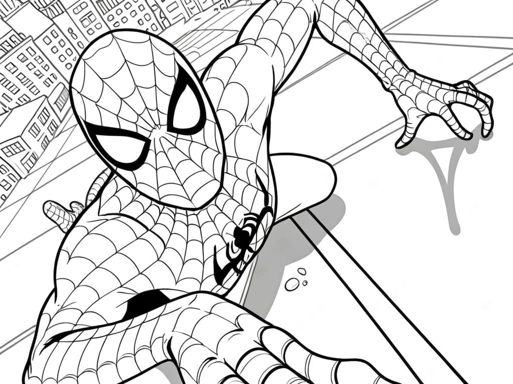 Spider-Man klettert zum Ausmalen
