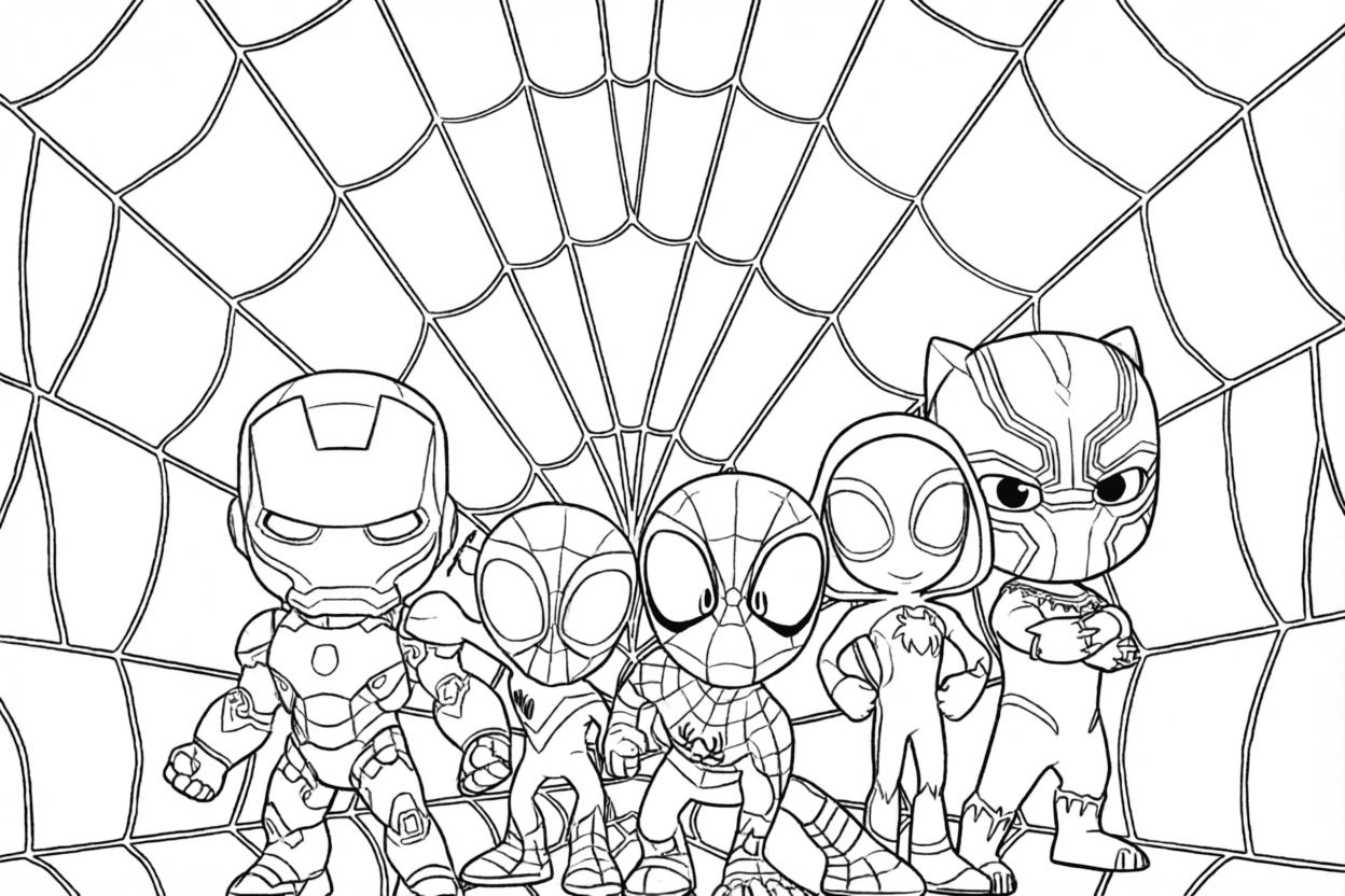 Spidey und seine neuen Freunde Ausmalbild
