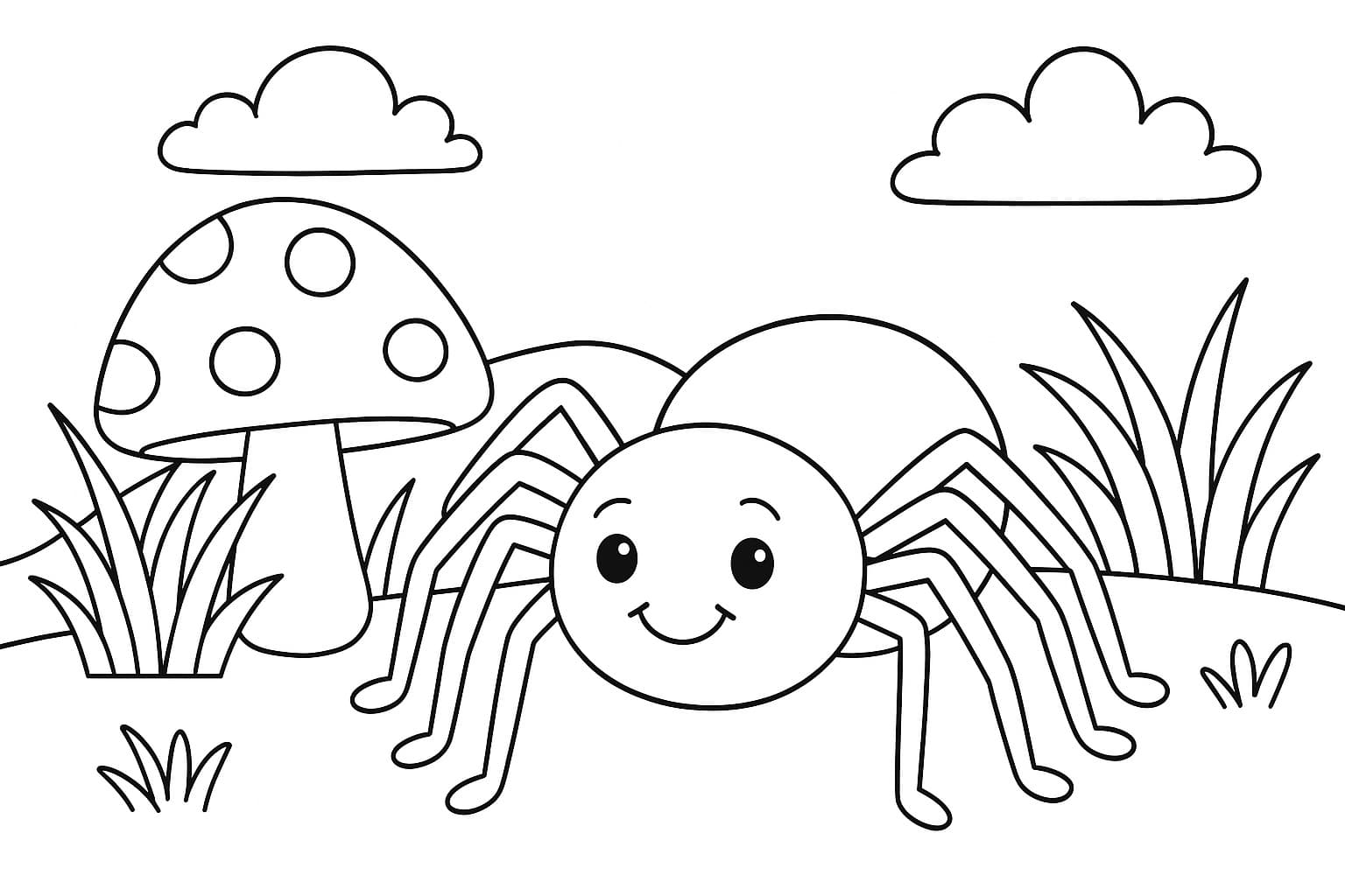 Spinne in der Natur Ausmalbild