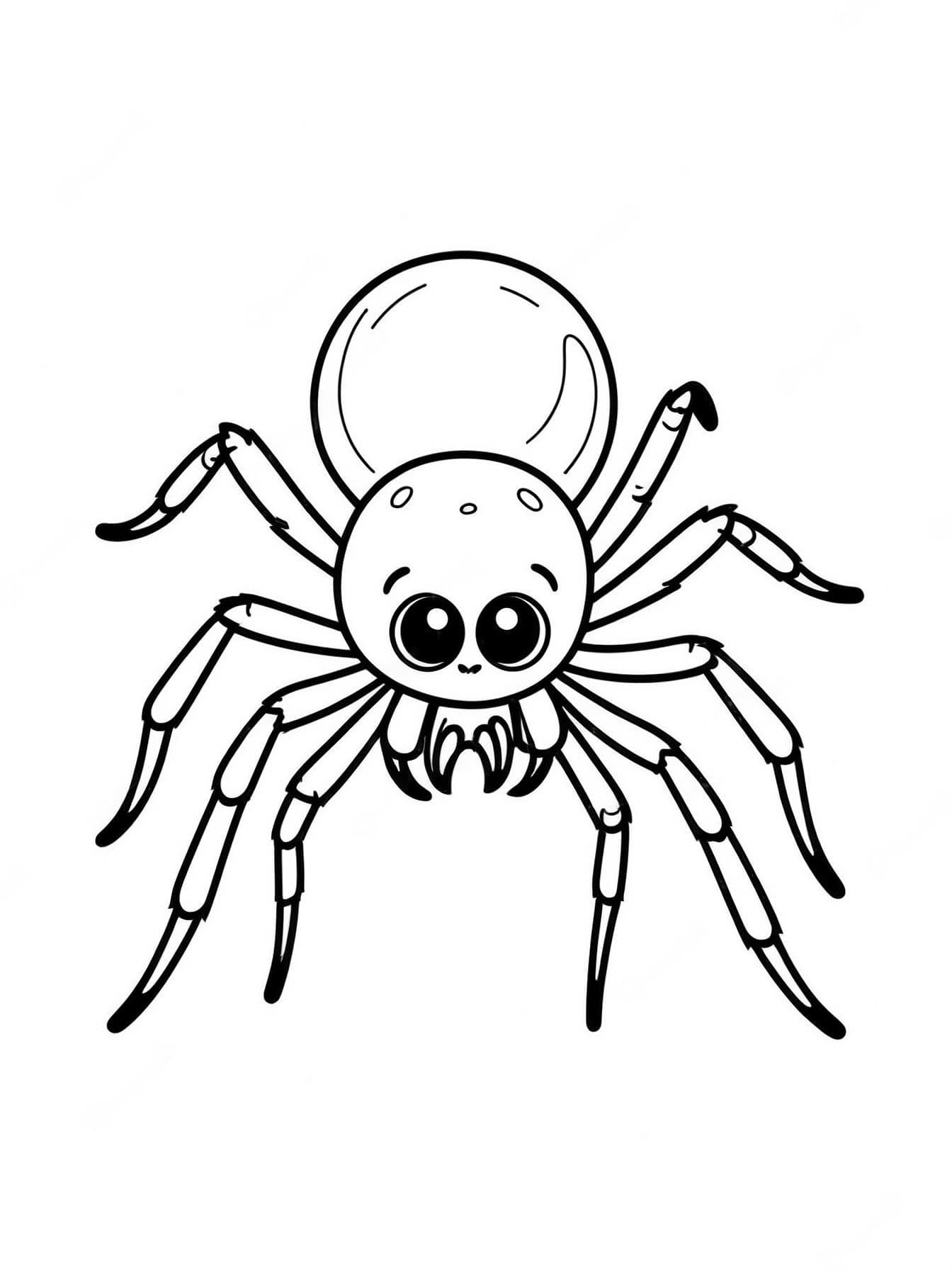 Spinne von vorne Ausmalbild
