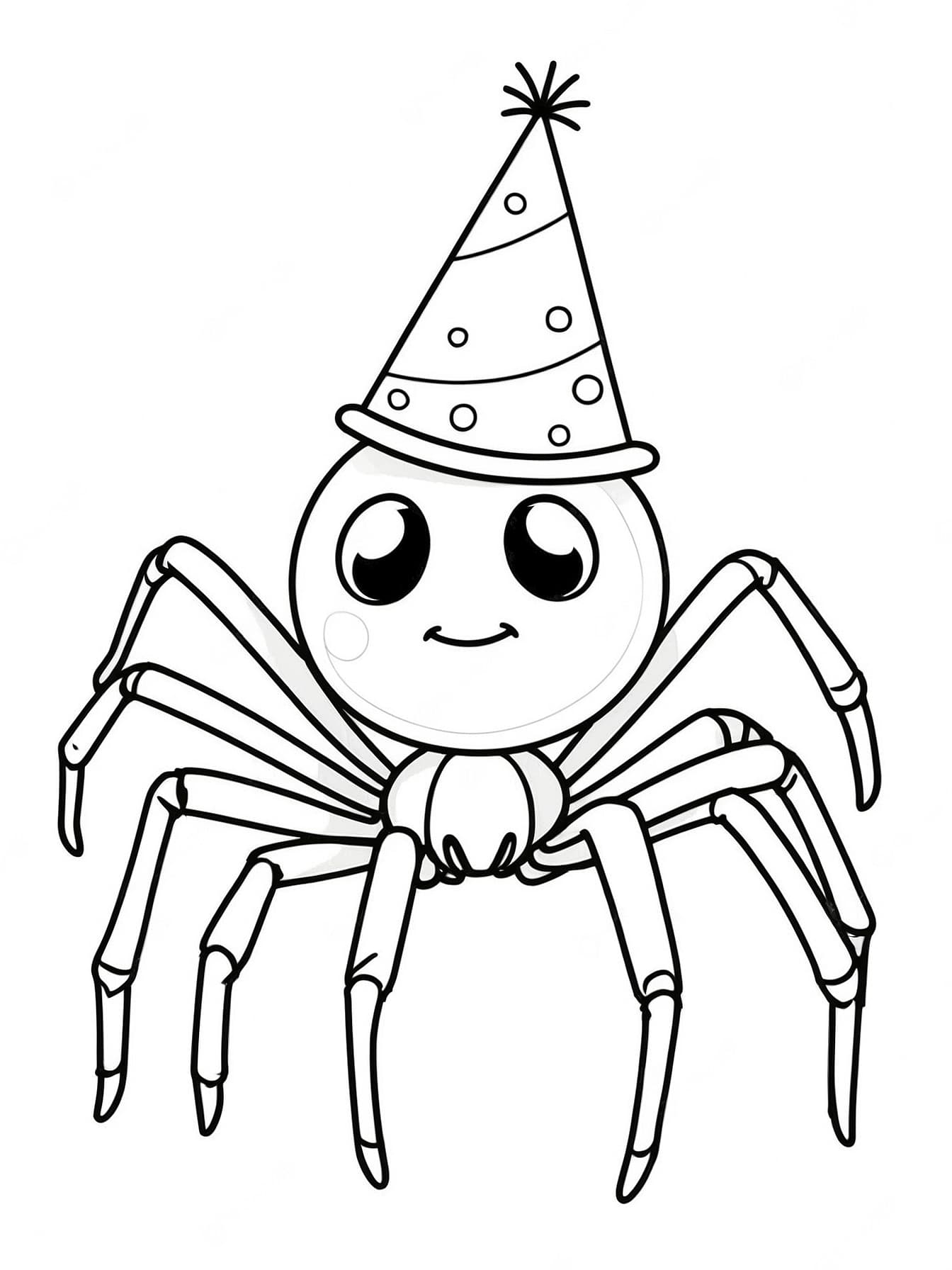 Spinne zum Geburtstag Ausmalbild