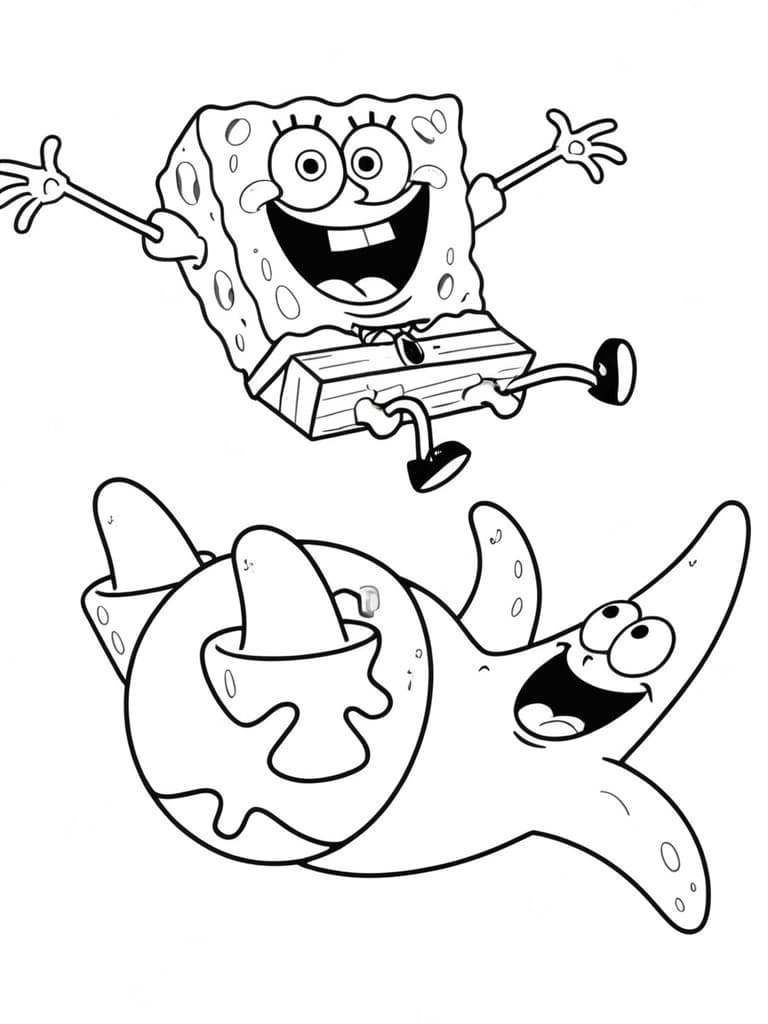 Spongebob und Patrick Freunde Ausmalbild