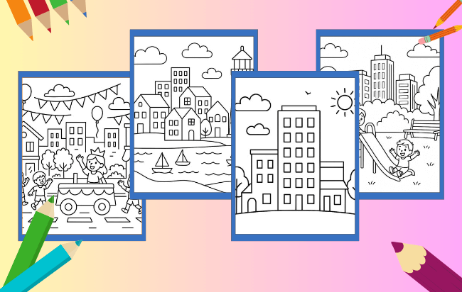 Stadt Ausmalbilder