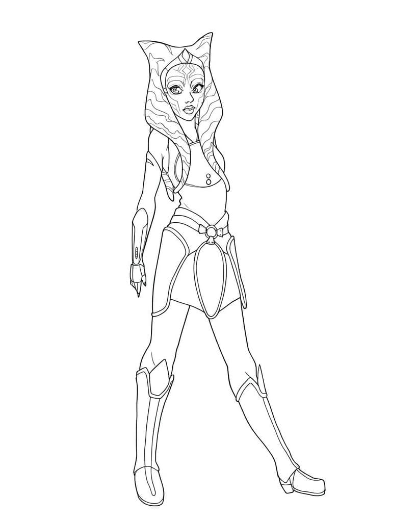 Ahsoka Tano – Star Wars Malvorlage zum Ausmalen