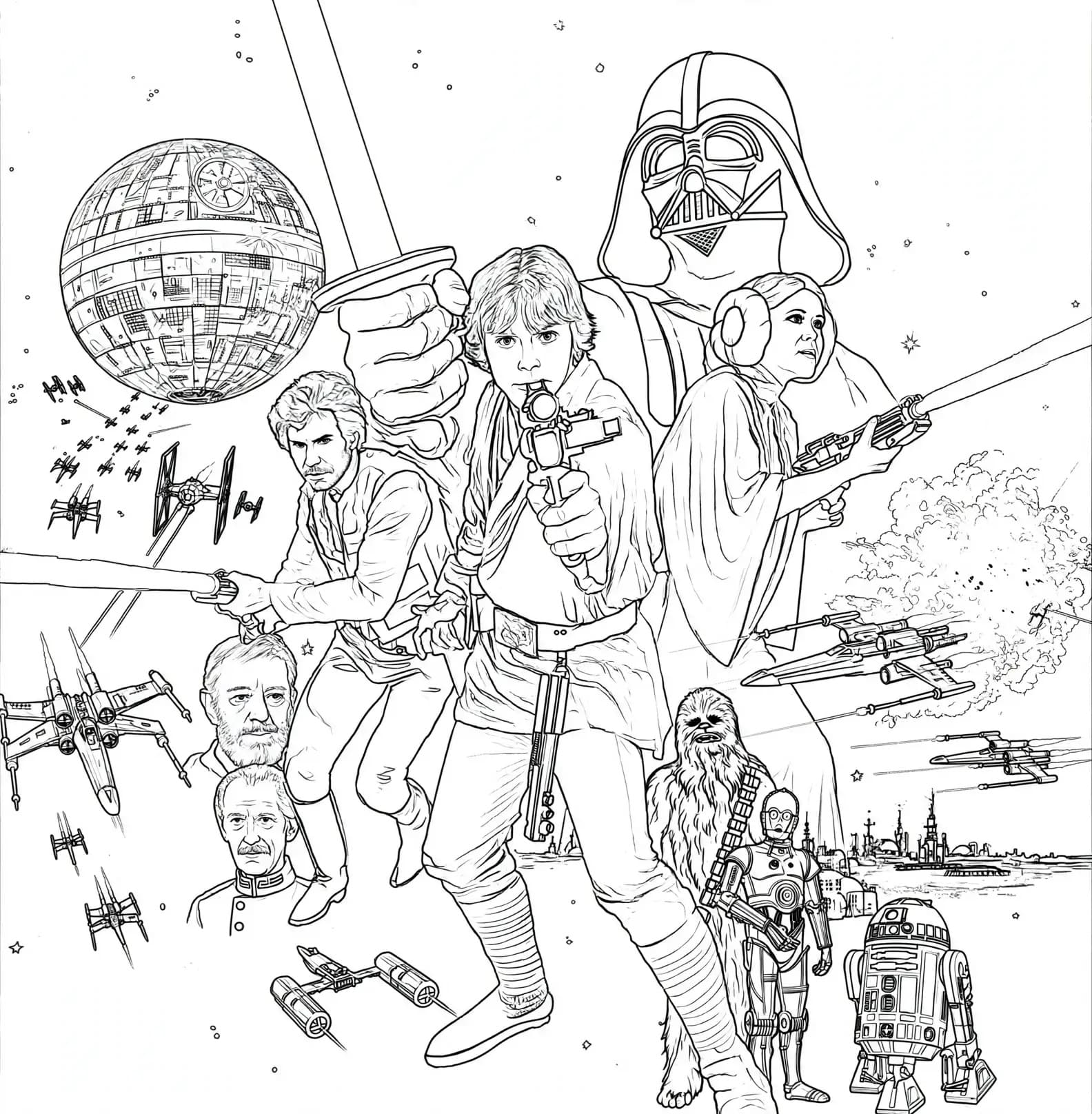 Star Wars Ausmalbild – Star Wars Malvorlage zum Ausmalen