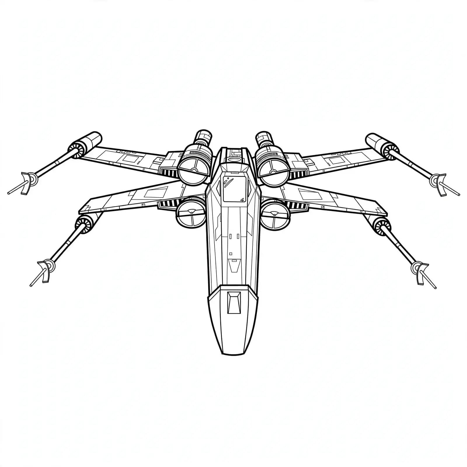 X-Wing-Sternenjäger – Star Wars Malvorlage zum Ausmalen