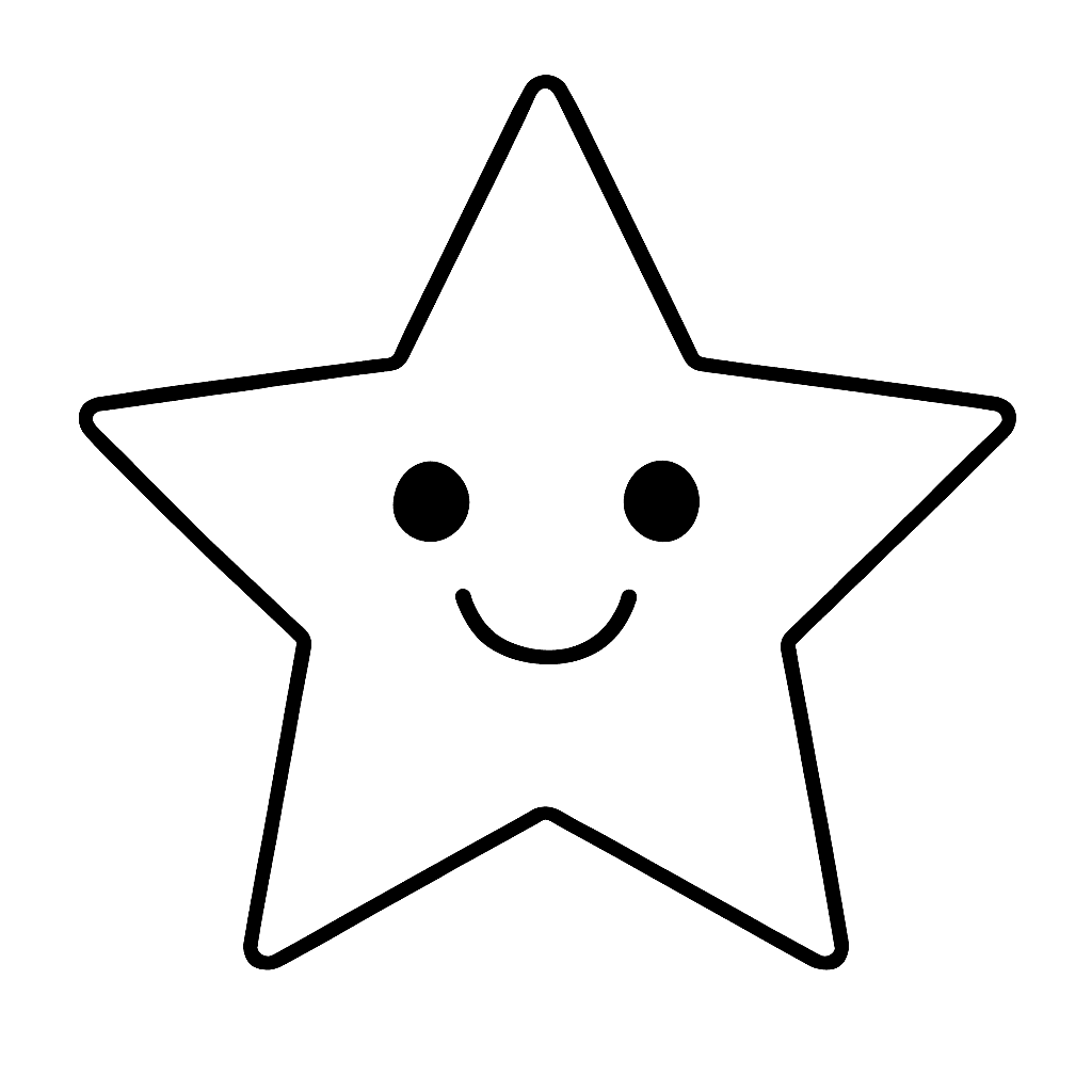 Glücklicher Stern Ausmalbild