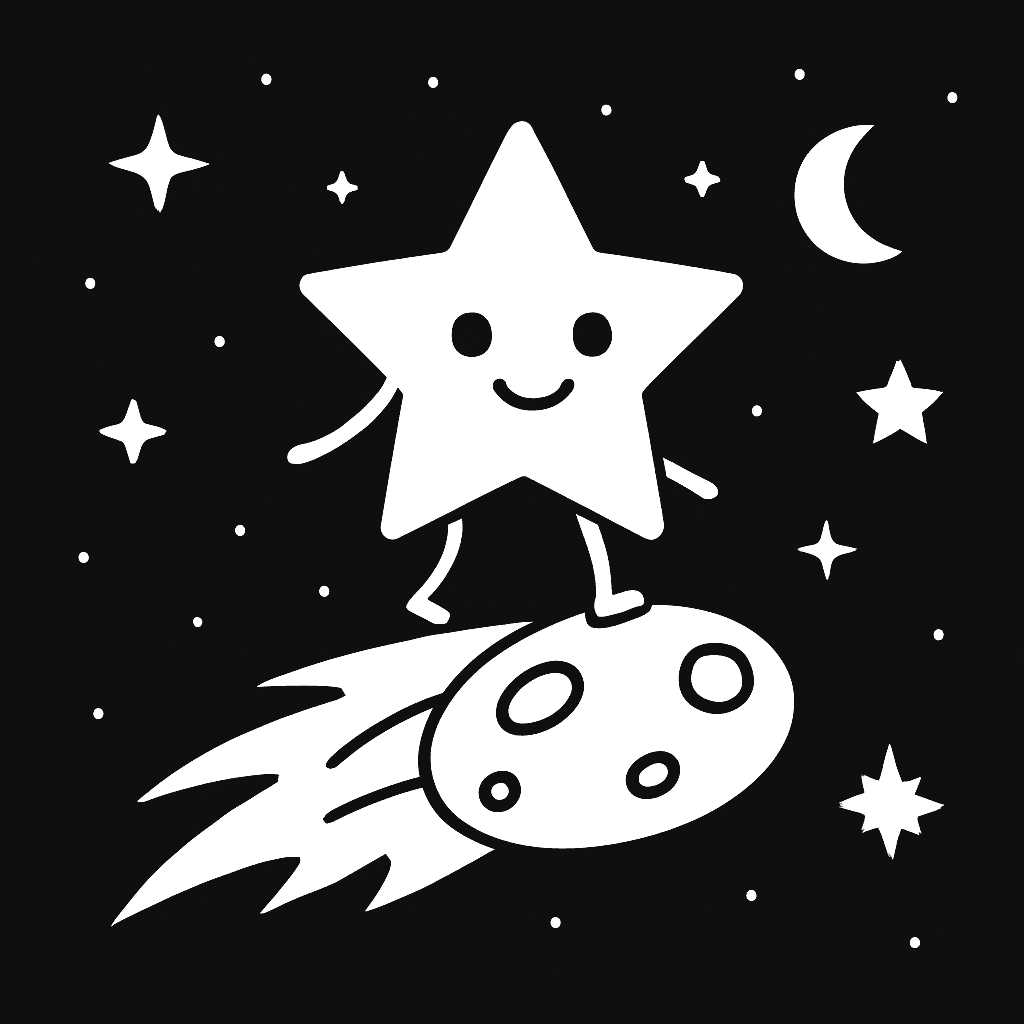 Stern mit Kometenschweif Ausmalbild