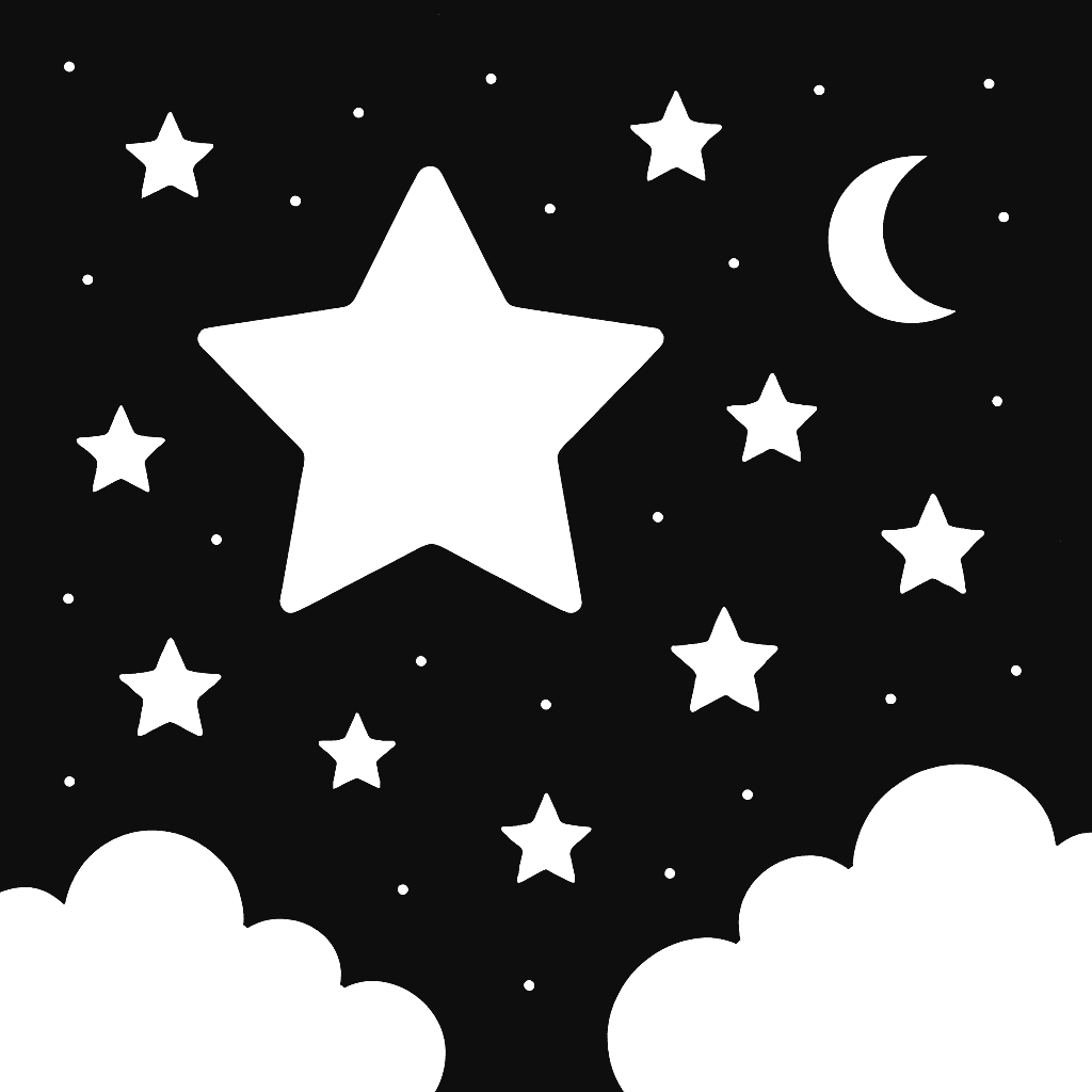 Sternennacht Ausmalbild