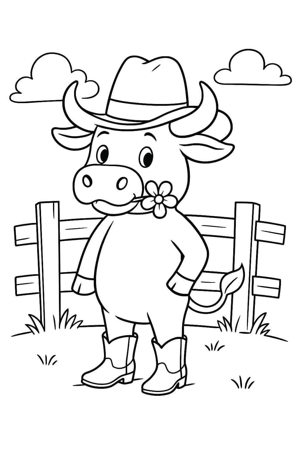 Cowboy-Stier Ausmalbild