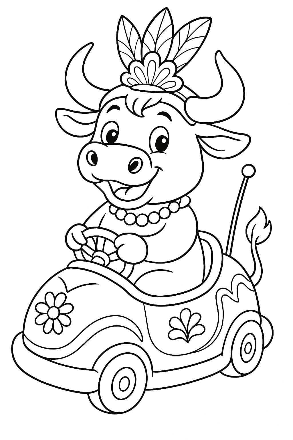 Karneval-Stier Ausmalbild