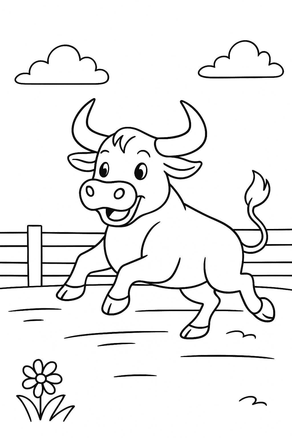 Rennender Stier Ausmalbild