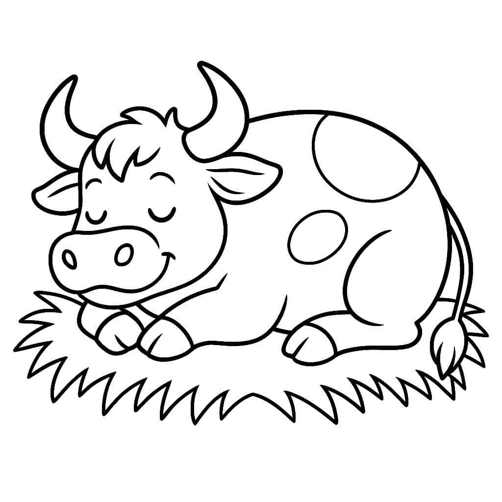 Schlafender Stier Ausmalbild