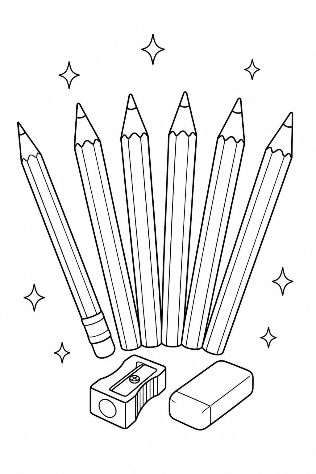 Bleistift und Buntstifte Ausmalbild
