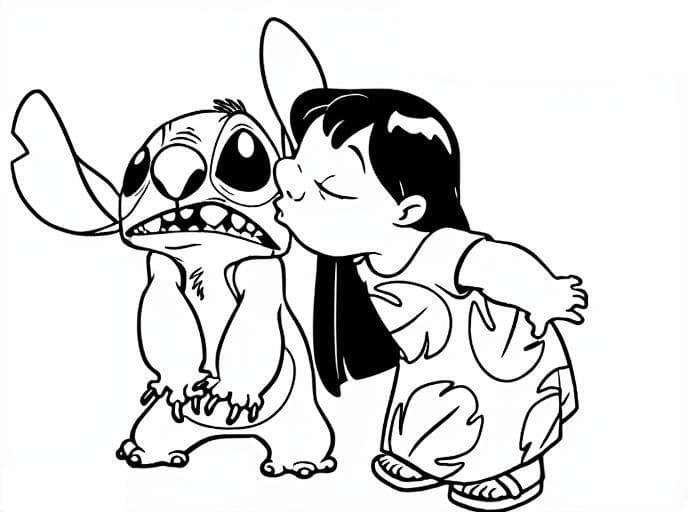 Lilo & Stitch Porträt zum Ausmalen