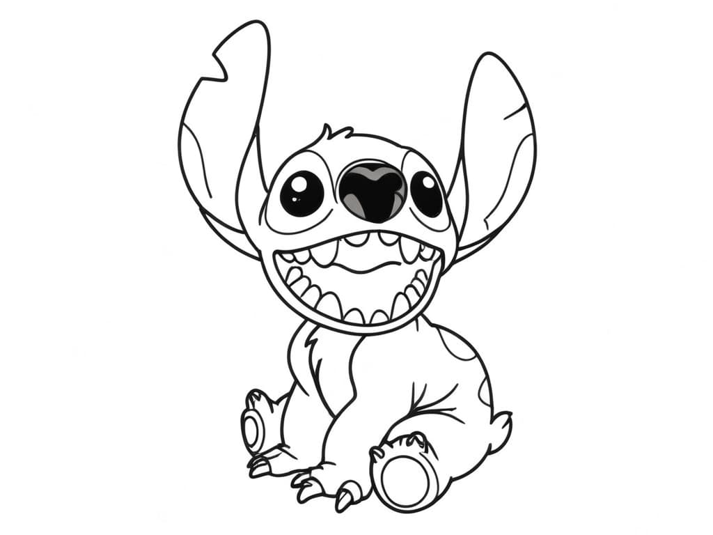 Stitch mit großem Zahn zum Ausmalen