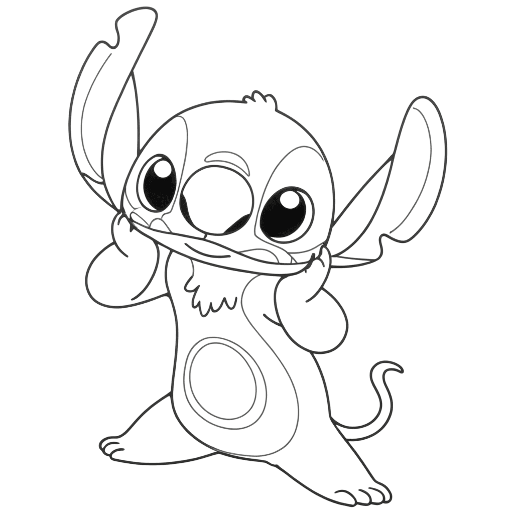 Stitch spielt zum Ausmalen