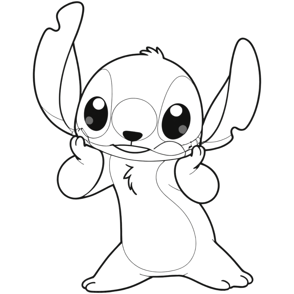 Stitch überrascht zum Ausmalen