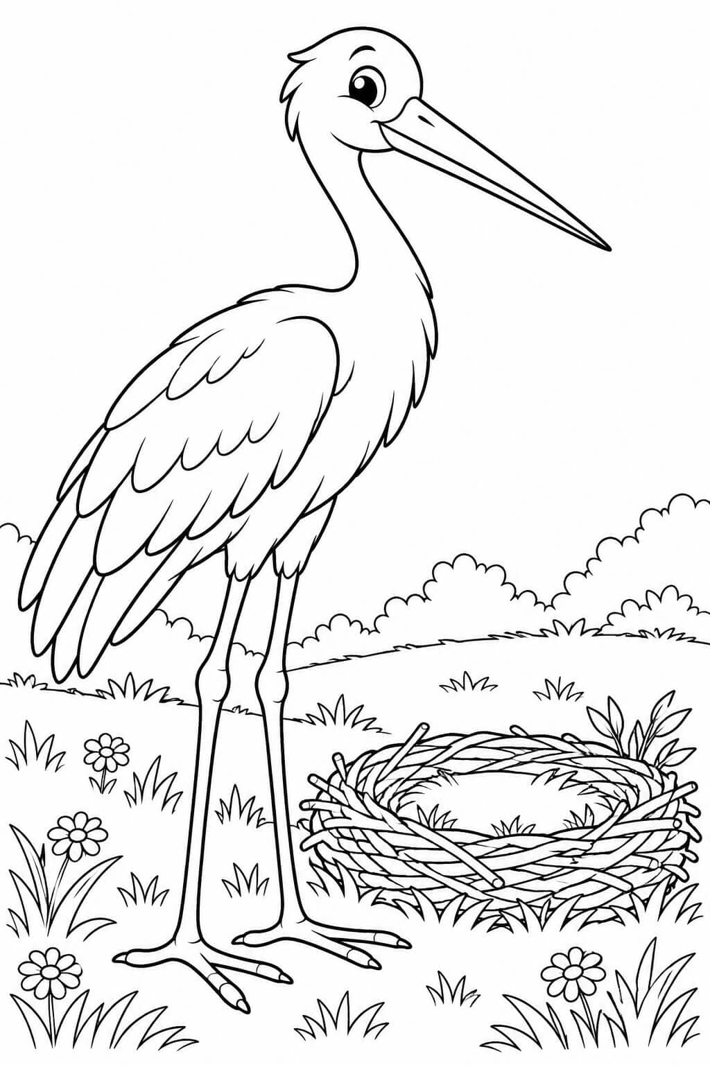 Storch Ausmalbild