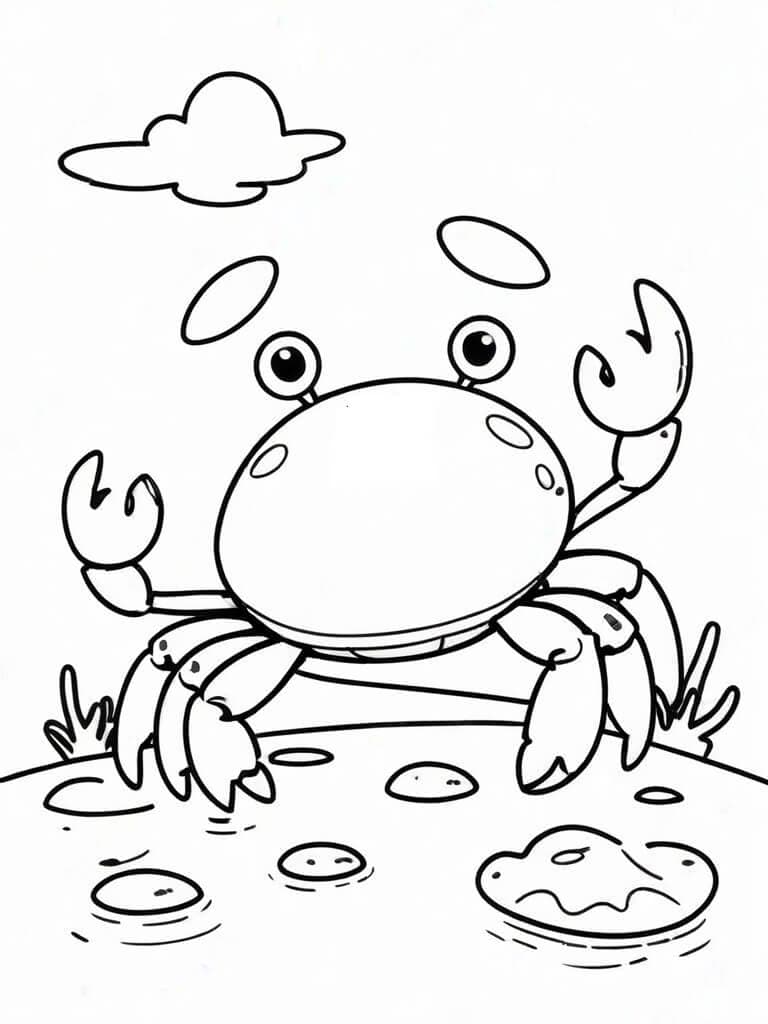 Krabbe am Strand Ausmalbild