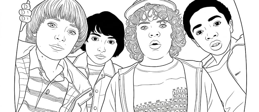 Stranger Things Schauspieler Ausmalbild