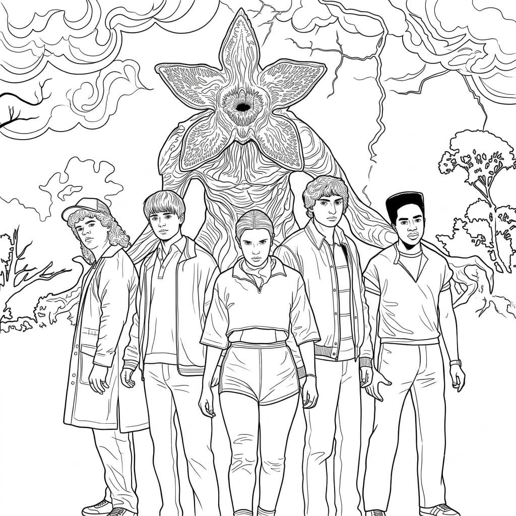 Stranger Things Staffel 5 Ausmalbild